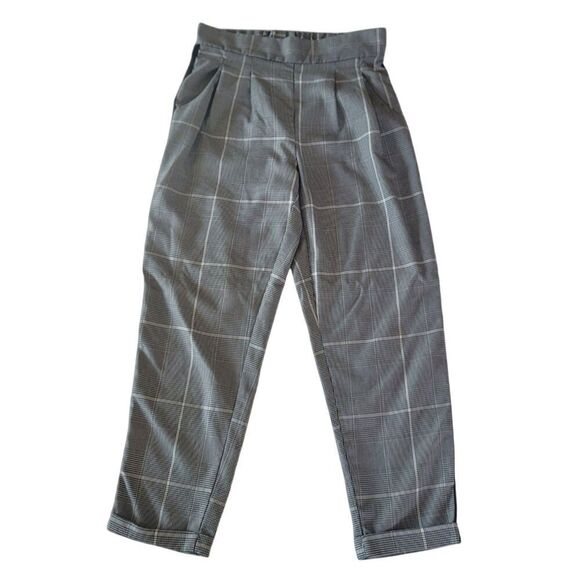 Cotton:On Pleated Front Plaid With Black Side Stripe Pants Size S/P - Picture 8 of 14